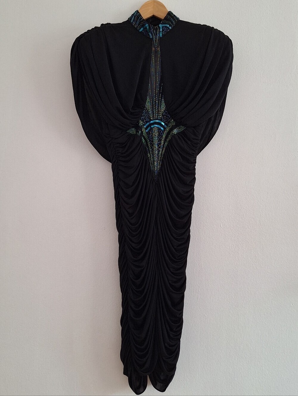 CASADEI VINTAGE  NIGT DRESS ELEGANT BLACK GARMENT SIZE 6 MADE USA